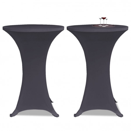 Husă elastică pentru masă, 60 cm, antracit, 2 buc.