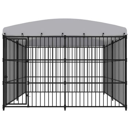 Padoc pentru câini de exterior, cu acoperiș, 300 x 300 x 210 cm