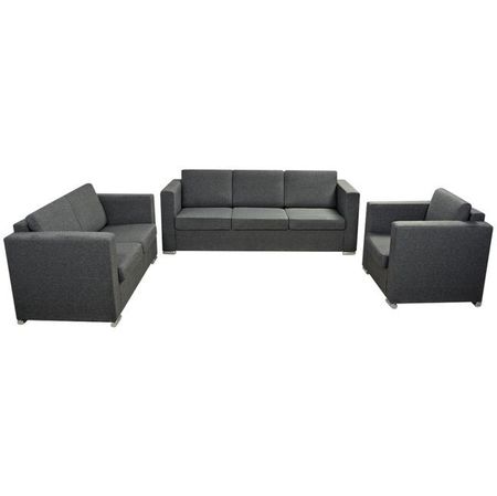Set canapele material textil, 3 piese, gri