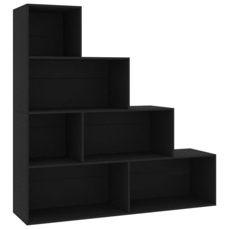Bibliotecă/Separator cameră, negru, 155x24x160 cm, PAL