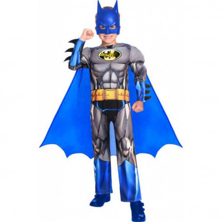 Costum Batman albastru pentru copii 6-8 ani