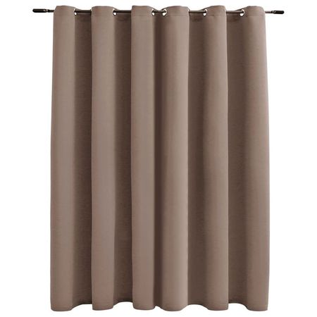 Draperie opacă cu inele metalice, gri taupe, 290 x 245 cm