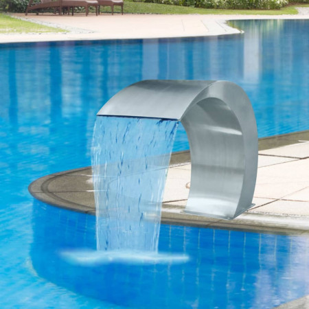 Fântână cascadă grădină și piscină, oțel inoxidabil, 45 x 30 x 60 cm