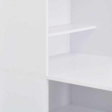 Masă de bar cu dulap, alb, 115 x 59 x 200 cm
