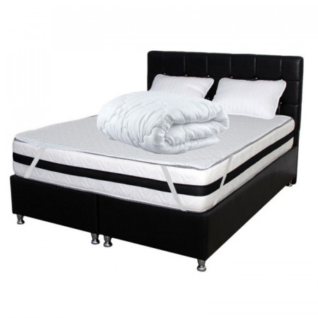 Set Saltea Memory foam Crin 140x200x25 plus 2 perne plus Husa hipoalergenica plus Pilota iarna microfibra 180x200