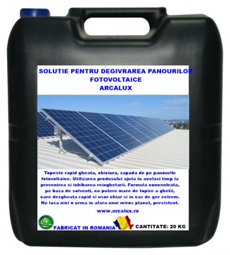 Solutie pentru degivrarea panourilor solare, Arca Lux, bidon 20 KG