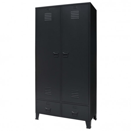 vidaXL Șifonier metalic, stil industrial, 90x40x180 cm Negru