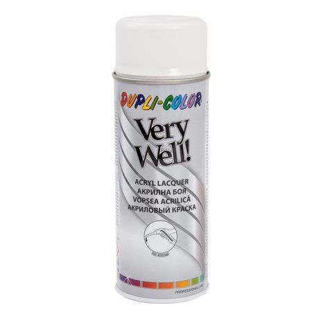 Vopsea spray decorativă DUPLI-COLOR Very Well, RAL 9010 alb lucios, 400ml