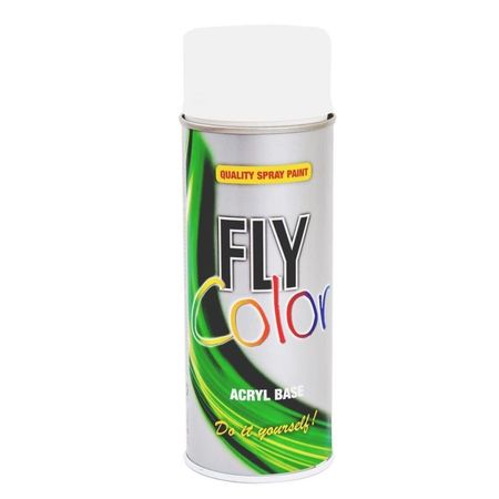 Vopsea spray decorativă FLY COLOR, RAL 9010 alb lucios, 400ml