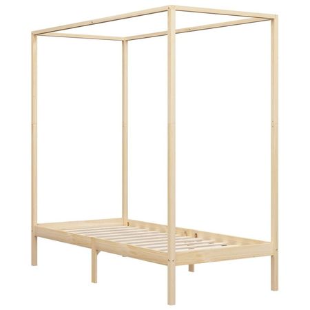 Cadru pat cu baldachin, 90x200 cm, lemn masiv de pin