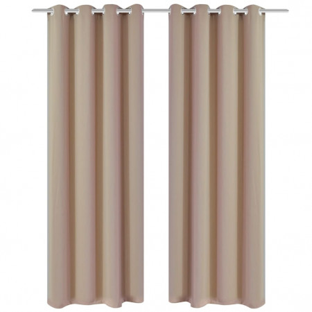 Draperii opace cu inele metalice 2 buc. 135 x 245 cm, crem