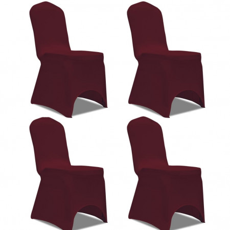 Husă elastică pentru scaun, bordo, 4 buc.