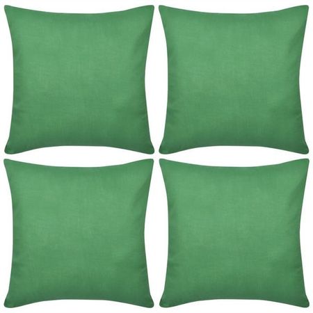 Huse de pernă din bumbac, 40 x 40 cm, verde, 4 buc.