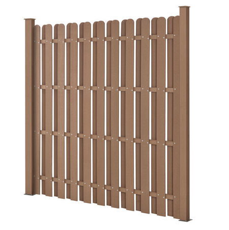 [neu.holz] Gard gradina AAWP-991x WPC, 185 x 193 cm, lemn/plastic, maro