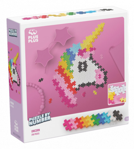 Puzzle cu numere Plus Plus Unicorn 250 piese 3929