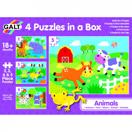 Set 4 puzzle-uri, Animalute, 2, 3, 4, 5 piese