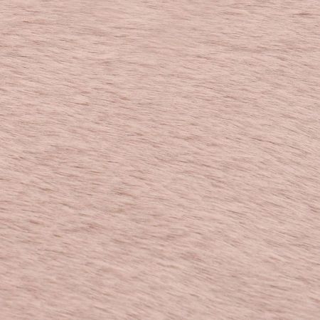 Covor, roz învechit, 80 x 150 cm, blană ecologică de iepure