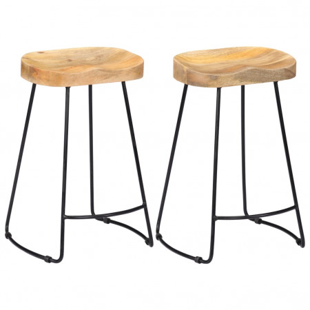 Scaune de bar Gavin, 2 buc., 45x40x62 cm, lemn masiv de mango