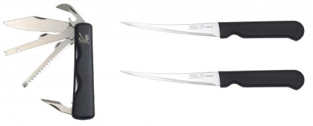 Set cadou briceag multifunctional si doua cutite de filetat inoxidabile Mikov