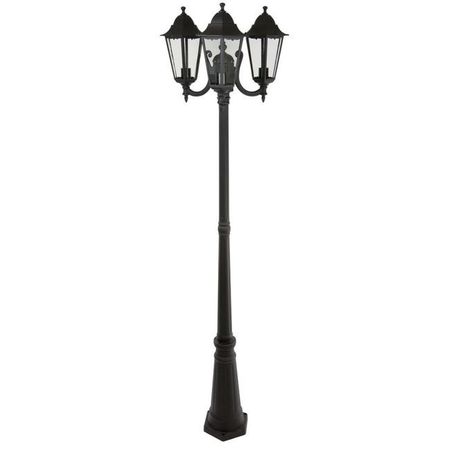 SMARTWARES Lampă de grădină cu stâlp și 3 capete 220 cm 180 W Negru