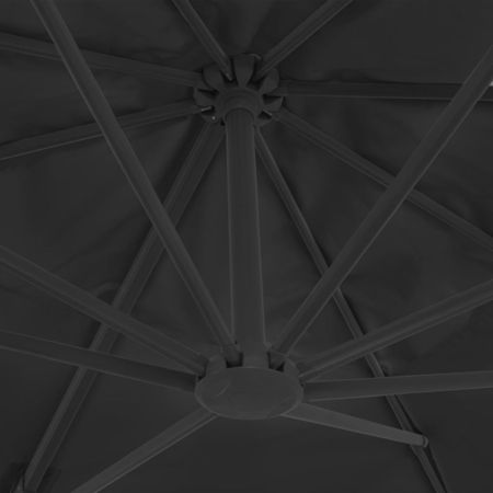Umbrelă suspendată cu stâlp din aluminiu, antracit, 400x300 cm