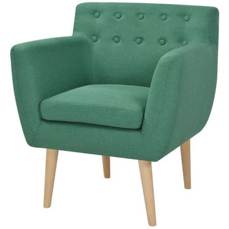 Fotoliu cu material textil, 67 x 59 x 77 cm, verde
