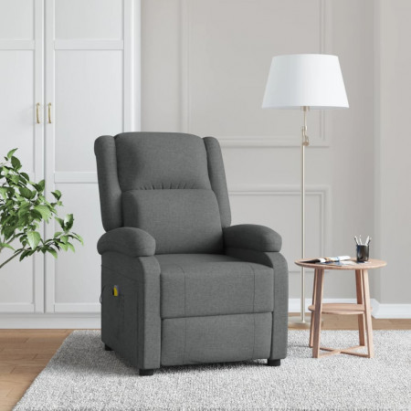 Fotoliu de masaj electric rabatabil, gri închis, textil