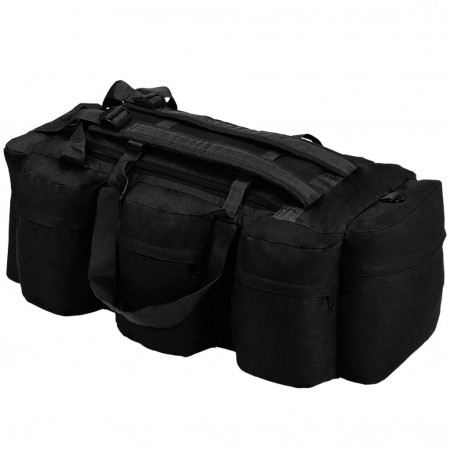 Geantă 3-în-1 în stil army, 120 L, Negru