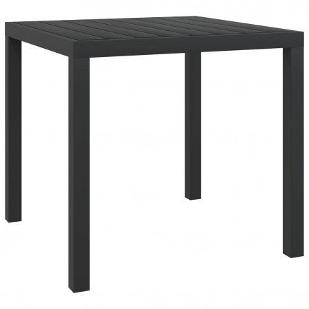 Masă de grădină din WPC și aluminiu, 80 x 80 x 74 cm, negru