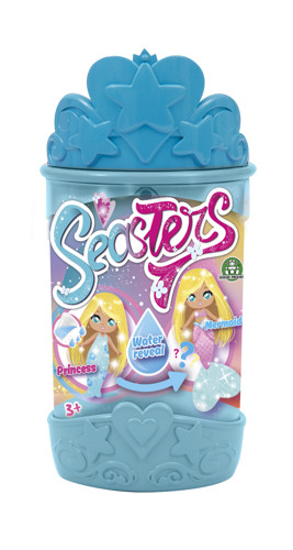 Mini papusa sirena colectibila, Seasters, EAT00000, albastru