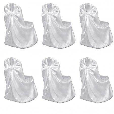 Set 6 huse scaune pentru evenimente,  Alb