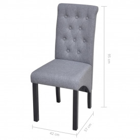 4 Scaune bucătărie, material textil, cu spătar înalt, gri închis - Img 7