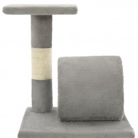 Ansamblu pentru pisici, stâlpi din funie de sisal, 65 cm, gri - Img 5