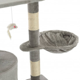 Ansamblu pisici cu stâlpi din funie de sisal, 138 cm, gri - Img 7