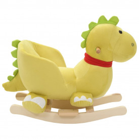 Balansoar animal cu spătar dragon pluș 60x32x53 cm verde lime - Img 2
