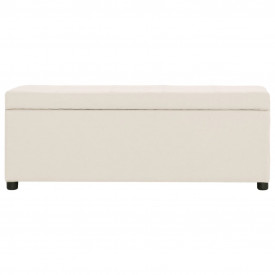 Bancă cu compartiment de depozitare, crem, 116 cm, poliester - Img 2
