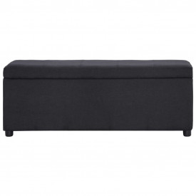 Bancă cu compartiment de depozitare, negru, 116 cm, poliester - Img 2