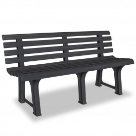 Bancă de grădină 145,5x49x74 cm, plastic, antracit