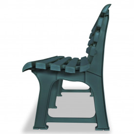 Bancă de grădină 145,5x49x74 cm, plastic, verde - Img 3