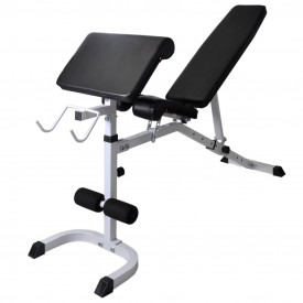 Bancă fitness cu raft greutăți, set haltere/gantere, 120 kg - Img 5