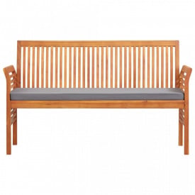 Bancă grădină cu 3 locuri &amp; pernă, 150 cm, lemn masiv acacia