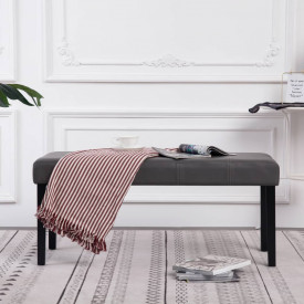 Bancă, gri, 106 cm, piele artificială