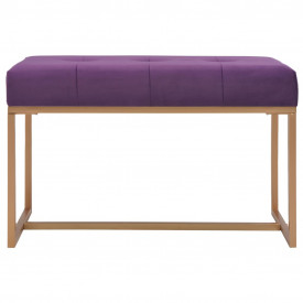 Bancă, violet, 80 cm, catifea - Img 2
