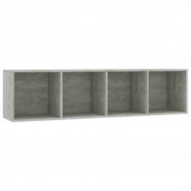 Bibliotecă/Comodă TV, gri beton, 143 x 30 x 36 cm - Img 2