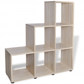 Bibliotecă/etajeră în trepte, 107 cm, Stejar - Img 4