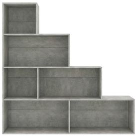 Bibliotecă/Separator cameră, gri beton, 155x24x160 cm, PAL - Img 3