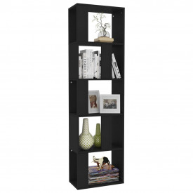 Bibliotecă/Separator cameră, negru, 45x24x159 cm, PAL - Img 3
