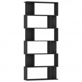 Bibliotecă/Separator cameră, negru, 80 x 24 x 192 cm, PAL - Img 2
