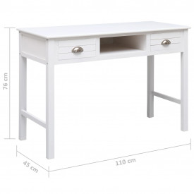 Birou de scris, alb, 110 x 45 x 76 cm, lemn - Img 9
