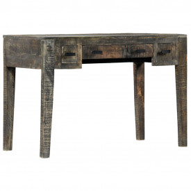 Birou, negru, 110 x 50 x 75 cm, lemn masiv de mango - Img 7